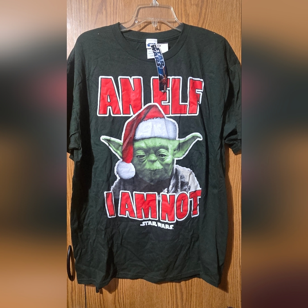 Star Wars Black and Red Yoda Holiday Tee